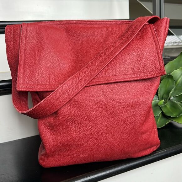 New! foks form Tote Bag genuine Leather Minimal Hobo Shoulder purse handbag - Picture 2 of 13